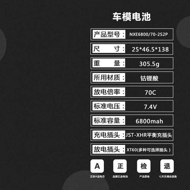 車(chē)模電池參數(shù)